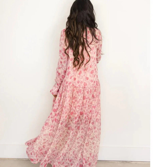Free People See It  Through Maxi Dress Pink Rose Combo NWT Size XS - Picture 7 of 15